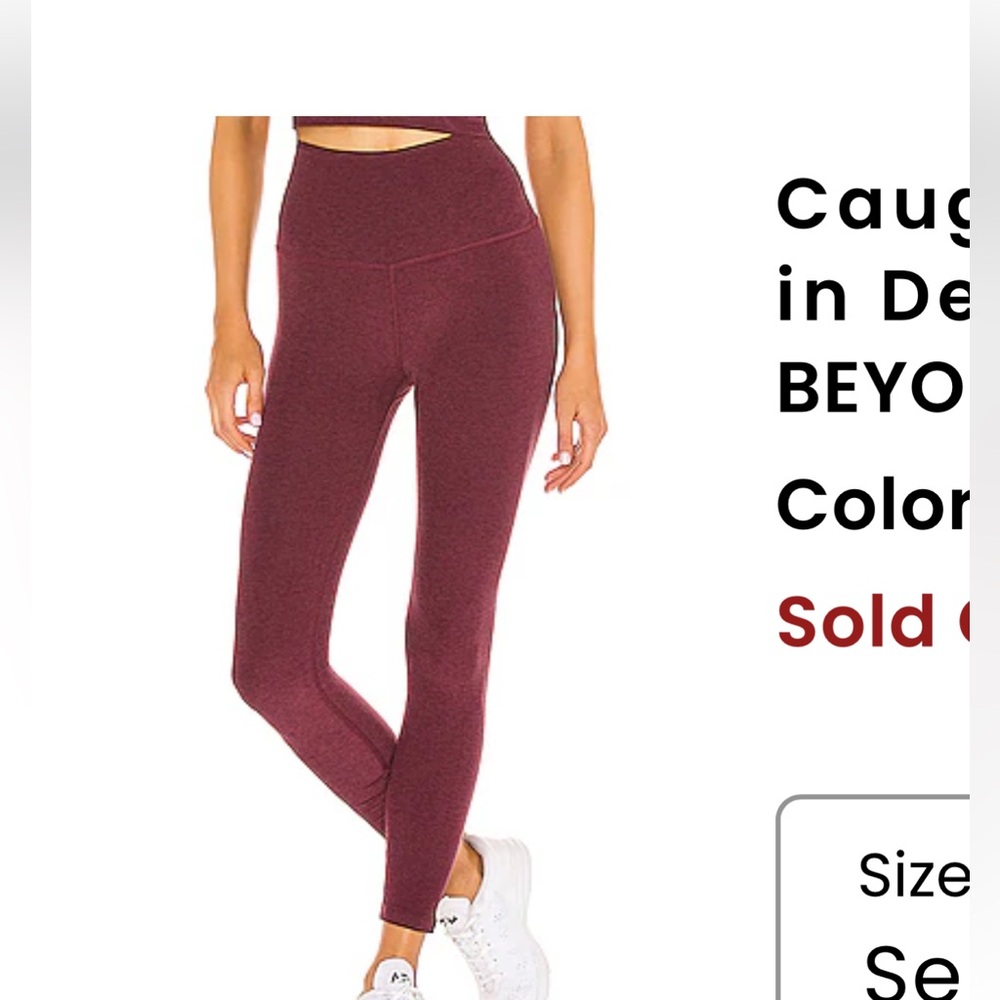 Beyond yoga Caught in the Midi Leggings High Waisted Deep Merlot XS